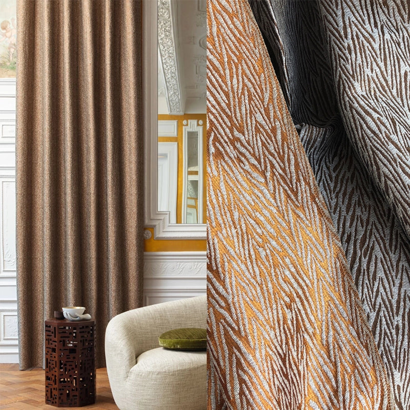 Heart of Gold – hochwertiger Vorhang nach Maß mit extravagantem Muster und Leinen, 10 luxuriöse Farben