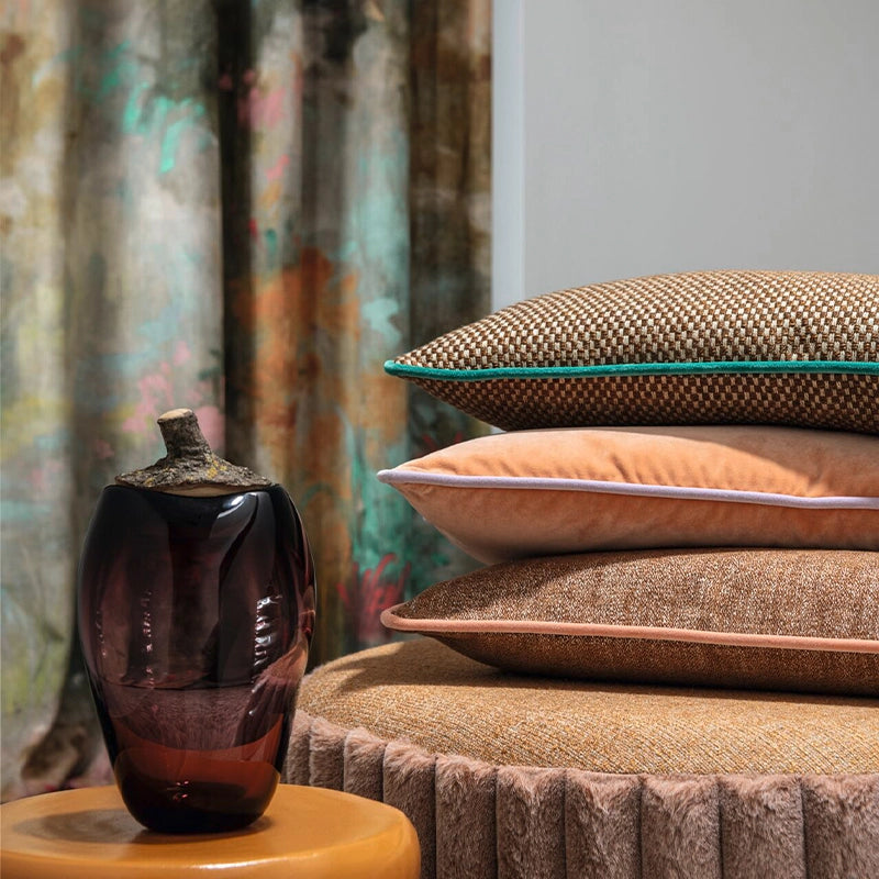 All My Love – Designvorhang mit abstrakter malerischer Traumlandschaft Leinenmischgewebe