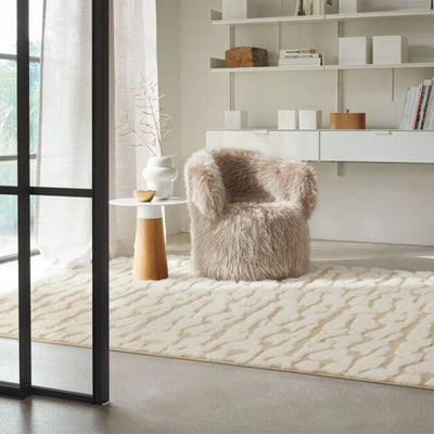 Pony – moderner Fellteppich nach Maß mit gescheckter Fellmusterung ausgefallenes Design Beige-Sand oder Sand-Braun