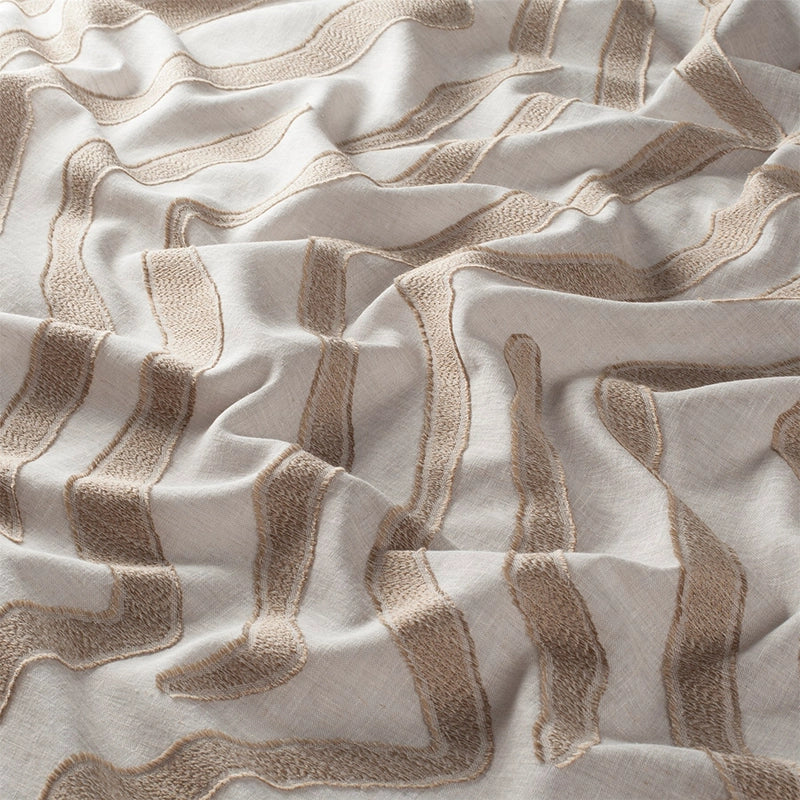 Wild Poetry – hochwertiger Design Vorhang nach Maß mit modernem Zebra-Muster Leinenmischung, 4 Naturtönen