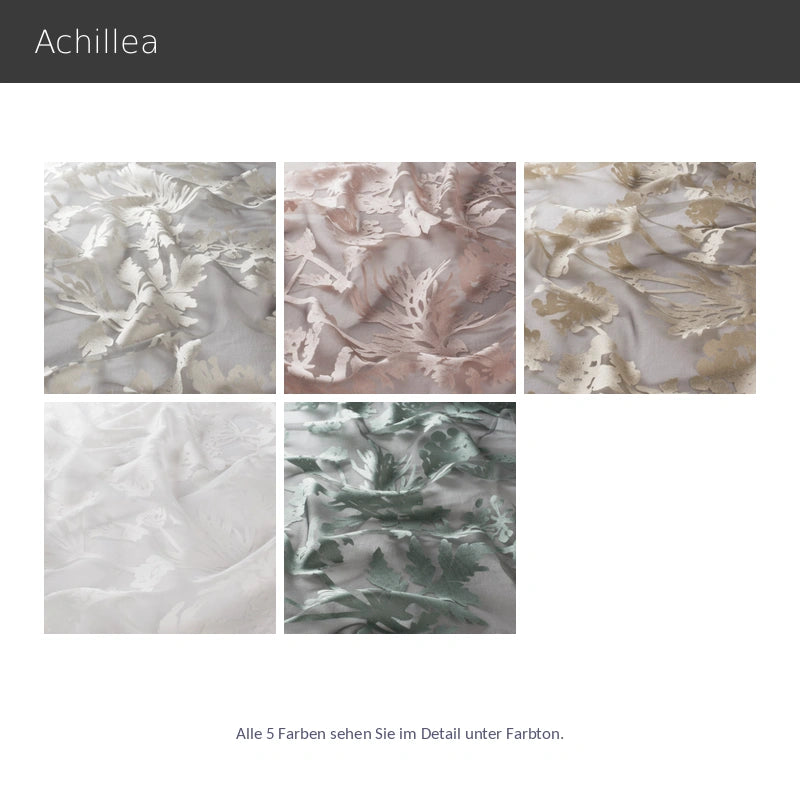 Achillea – hochwertige transparente Ausbrenner-Gardine nach Maß mit modernem floralem Muster, 5 Farben