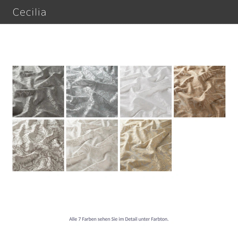 Cecilia – eleganter halbtransparenter Ausbrenner-Vorhang nach Maß mit ornamentalem Muster