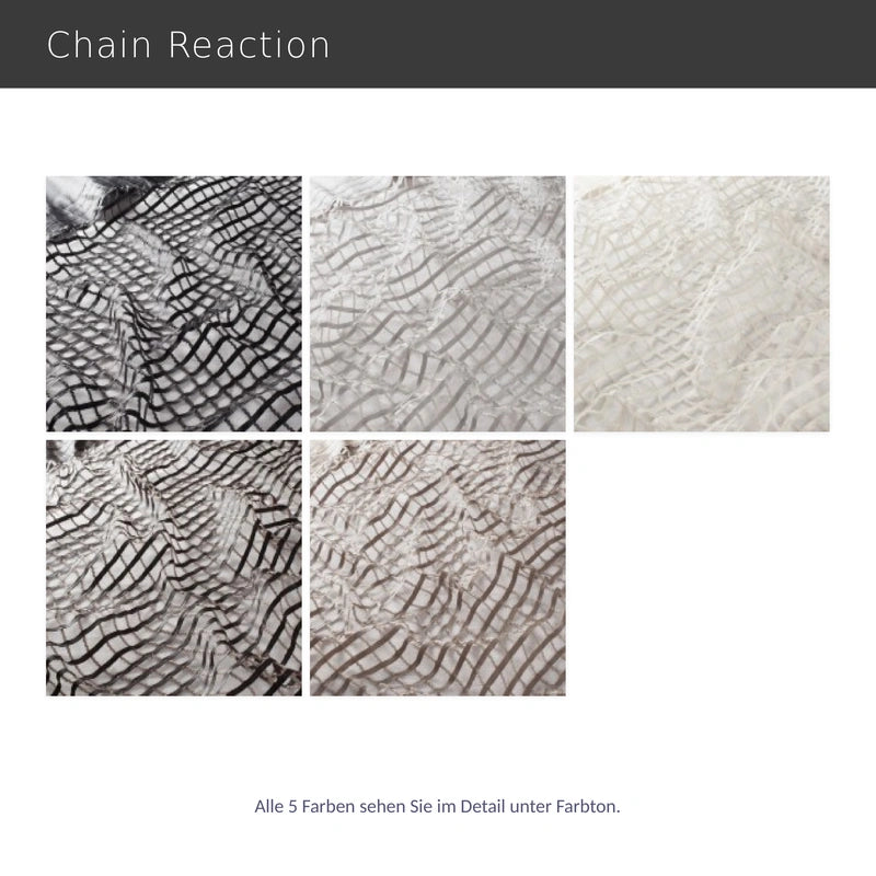 Chain Reaction – transparenter Design-Vorhang nach Maß mit architektonischer Netzstruktur