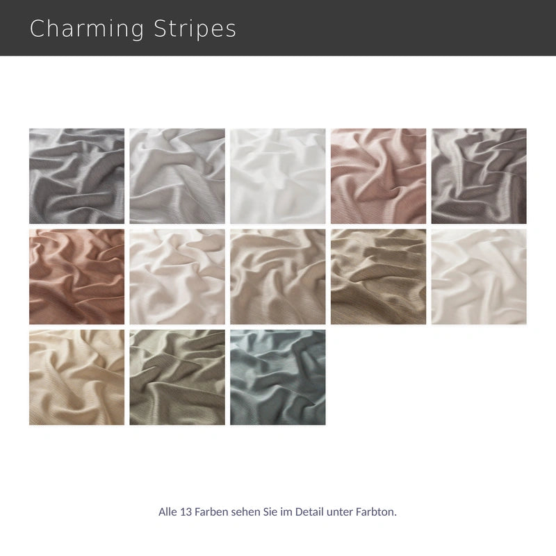 Halbtransparentes Raffrollo nach Maß – Charming Stripes mit filigranem Streifenmuster