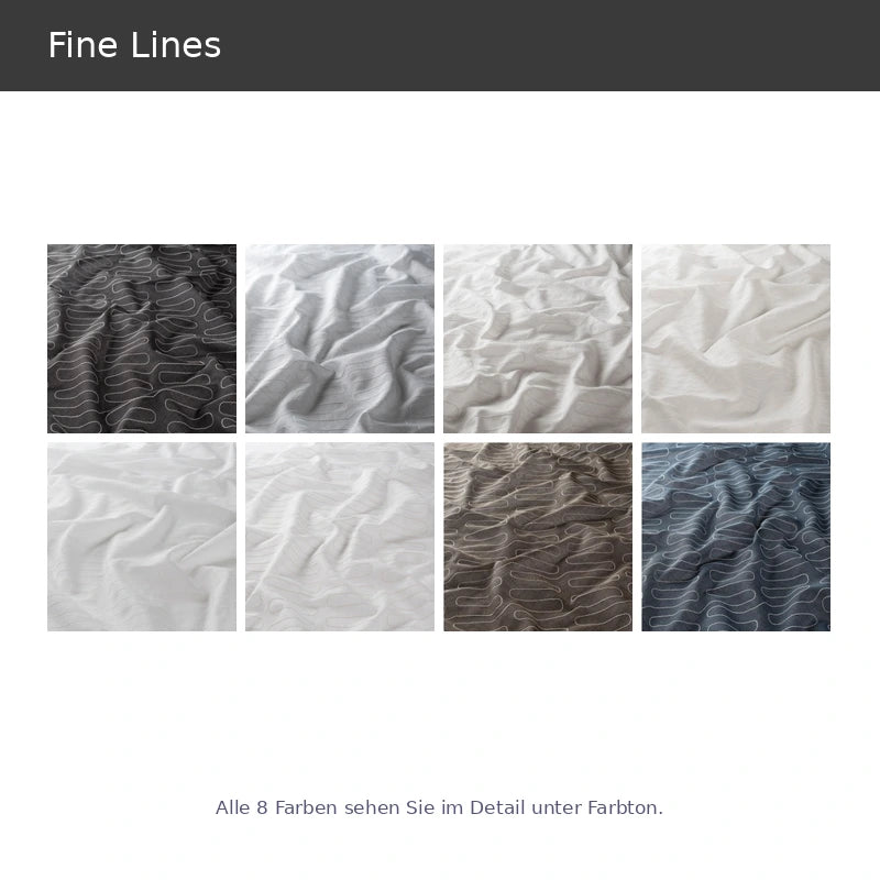 Fine Lines – halbtransparenter Stickerei-Vorhang nach Maß mit modernem grafischem Linienmuster