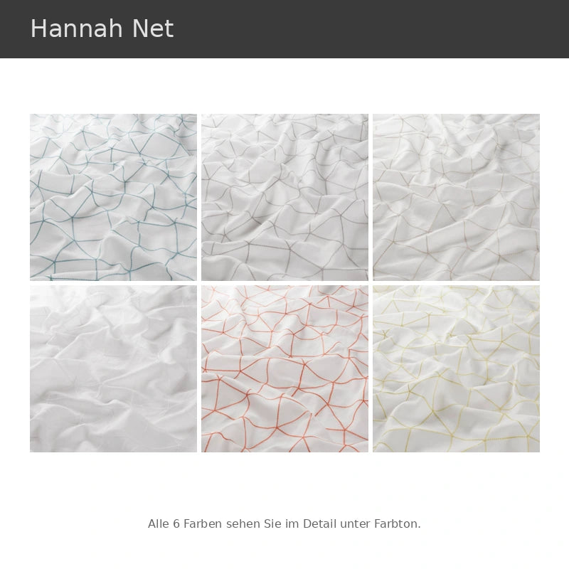 Hannah Net – halbtransparenter Stickerei-Vorhang nach Maß mit grafischem Netzdesign