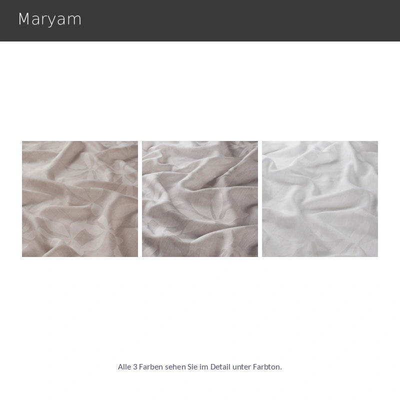 Maryam – hochwertiger Vorhang nach Maß mit modernem Blumenmuster in 3 natürlichen Farben
