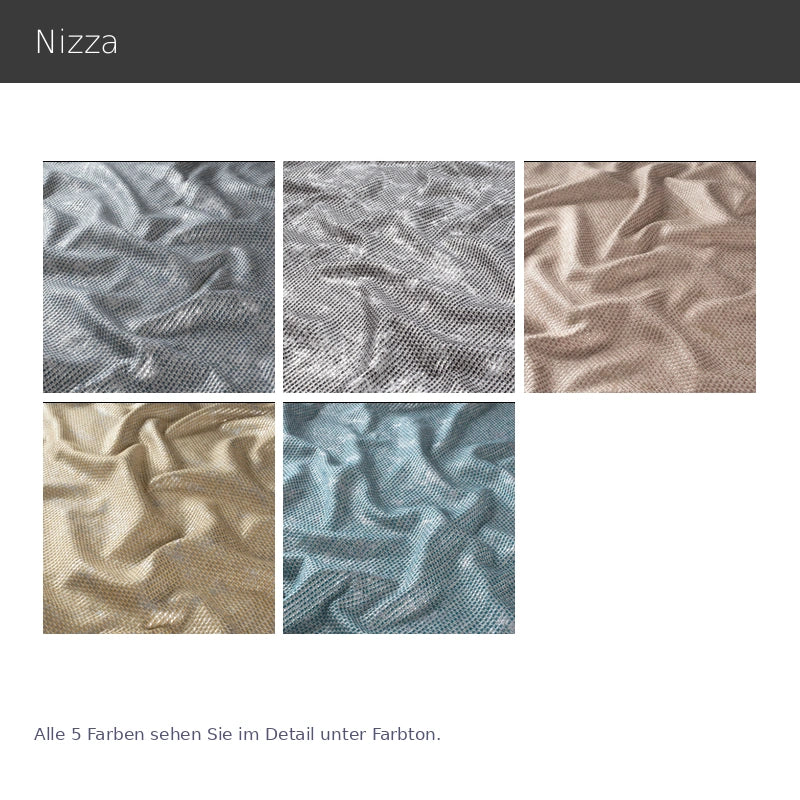 Nizza – eleganter Vorhang nach Maß mit feinem Glanzmuster glamourös blickdicht Metallic