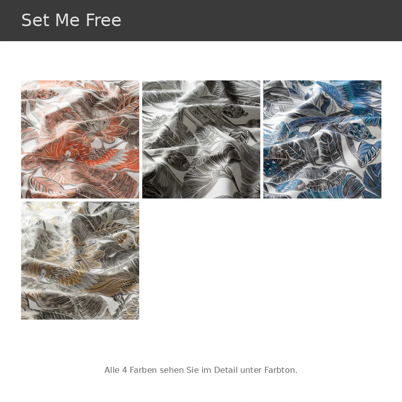 Set Me Free – gemusterter Baumwollvorhang nach Maß mit tropischem Design Floral blickdicht