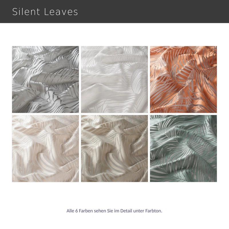 Silent Leaves – halbtransparenter Ausbrenner-Vorhang nach Maß mit modernem Blattmuster Floral