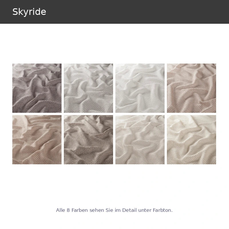 Skyride – halbtransparenter Netzvorhang nach Maß mit moderner puristischer Gitterstruktur