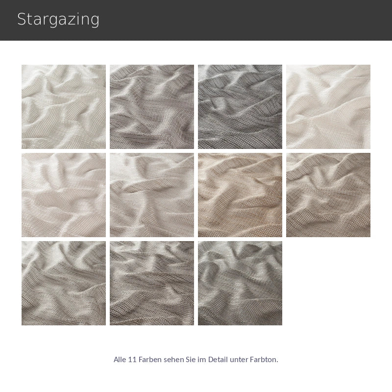 Stargazing – hochwertiger halbtransparenter Vorhang nach Maß mit moderner, extravaganter Strickoptik dezentem Glanz, 14 Farben