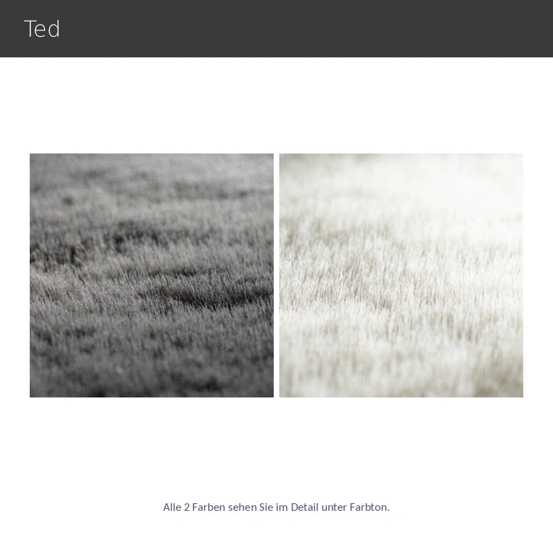 Ted – moderner weicher Fellteppich nach Maß mit luxuriösem Kuschelcharakter offwhite, grau