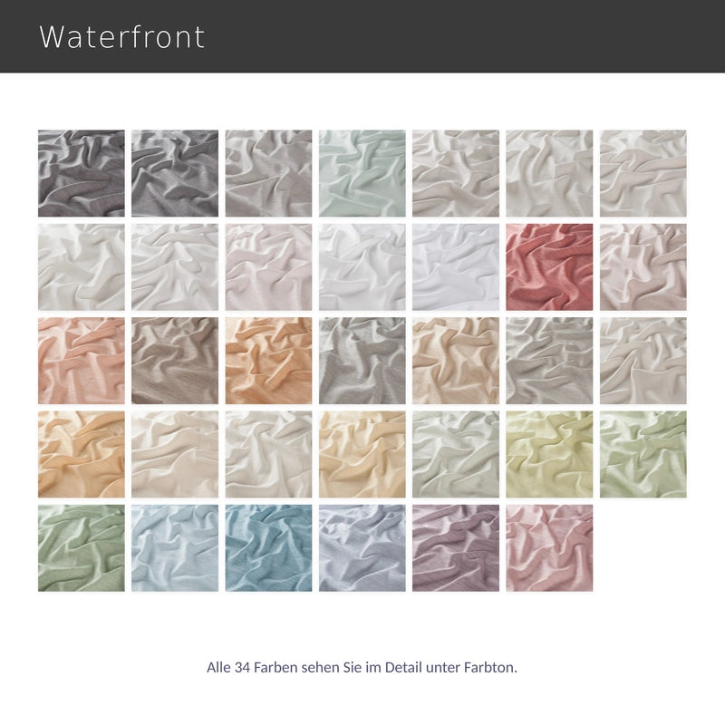 Waterfront – modernes Raffrollo halbtransparent nach Maß mit natürlicher Leinenstruktur